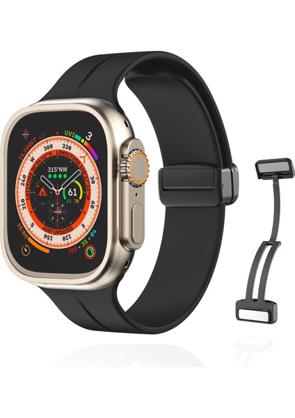 Apple Watch Serisi 9 Ultra 8 7 6 5 4 3 2 1 SE 40MM Su Geçirmez Silikon Spor Kordonu, Kolay Takma/çıkarma, Metal Manyetik özellikli