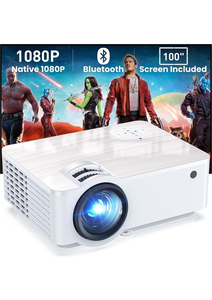 1080P Bluetooth Mini Projektör - 100 Inc