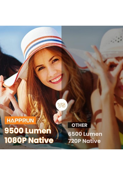 1080P 9500L Taşınabilir Dış Mekan Bluetooth Film Projektörü -100 Inc fiyatları