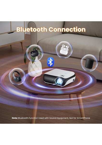 1080P 9500L Taşınabilir Dış Mekan Bluetooth Film Projektörü -100 Inc modelleri