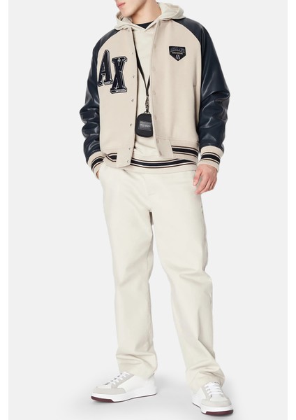 Yünlü Kolej Yaka Regular Fit Bomber Ceket Erkek Ceket 6RZB21 Znıkz 49AJ