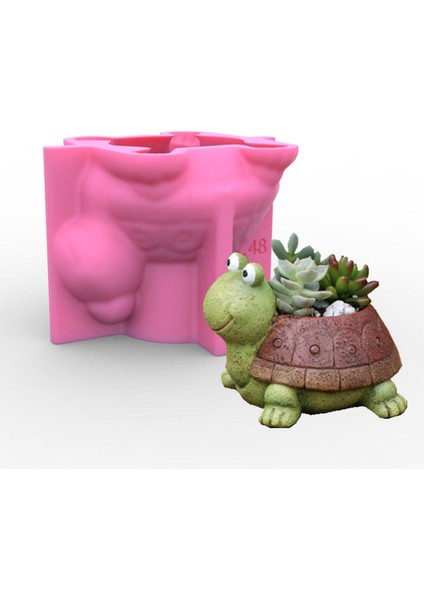 3D Kaplumbağa Kalıp Pot Dekor (Yurt Dışından)