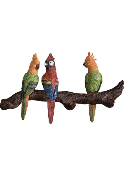 Papağan Heykeli Duvar Dekor Kuş Heykelcik Duvar Sanatı Duvar Heykel Yatak Odası Için 3 Renkli 39X22.5 cm (Yurt Dışından) modelleri