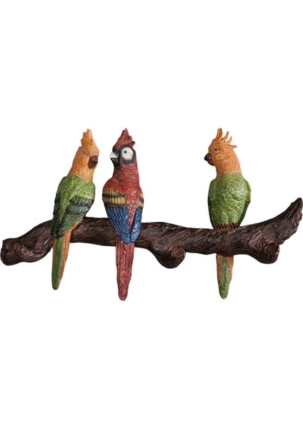 Papağan Heykeli Duvar Dekor Kuş Heykelcik Duvar Sanatı Duvar Heykel Yatak Odası Için 3 Renkli 39X22.5 cm (Yurt Dışından) fırsatları
