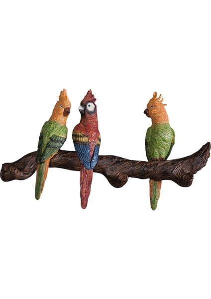 Papağan Heykeli Duvar Dekor Kuş Heykelcik Duvar Sanatı Duvar Heykel Yatak Odası Için 3 Renkli 39X22.5 cm (Yurt Dışından) indirimleri