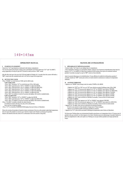 Sıcaklık Termometreli Büyük LCD Dijital Çalar Saat (Yurt Dışından)