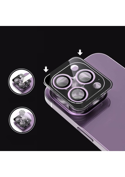 Apple iPhone 15 Plus Uyumlu Uygulama Apratlı Kamera Koruma Safir Lens Koruyucu Cam