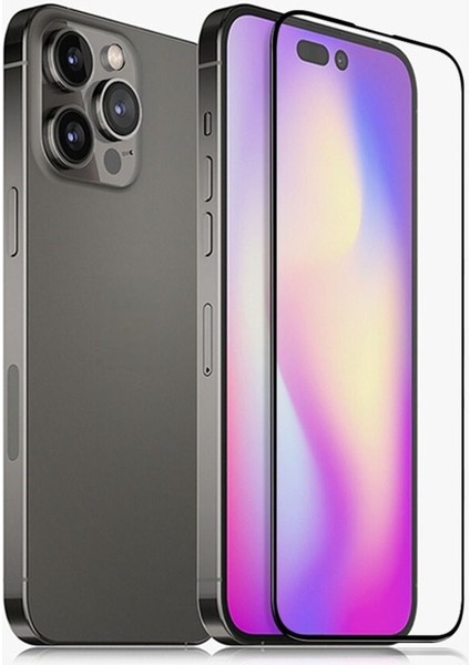 Apple iPhone 15 Pro Max Uyumlu Tam Kapatan Tamperli Cam Ekran Koruyucu Kırılmaz Cam