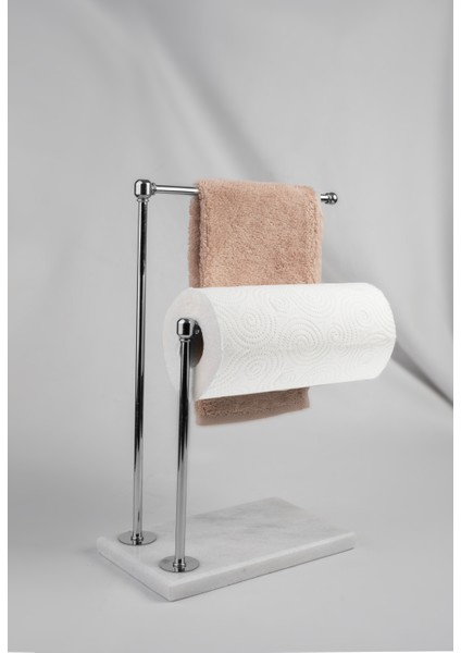 Doğal Mermer Gümüş Dekoratif Havluluk Banyo Düzenleyici