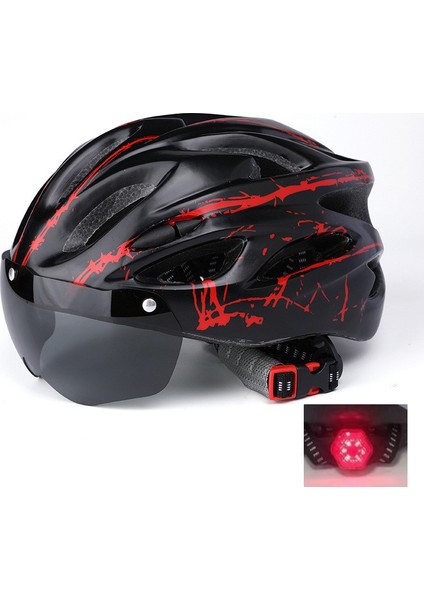 Kask Kasklar Erkek ve Kadın Bisiklet Dağ Bisikleti Kaskı Gözlüklü (Yurt Dışından)