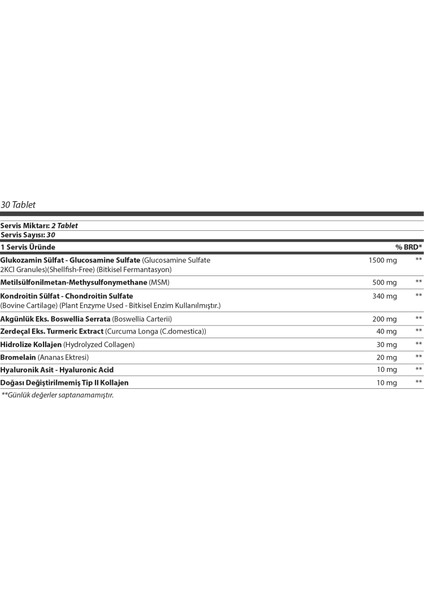 Gardener's Naturaliv Glucosamine Chondrotin İçeren Takviye Edici Gıda