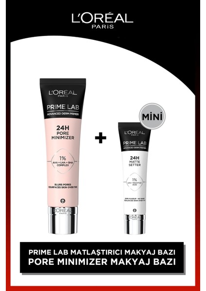 Prime Lab Pore Minimizer Gözenek Küçültücü Makyaj Bazı & L'oreal Cosmetics Mini Prime Lab