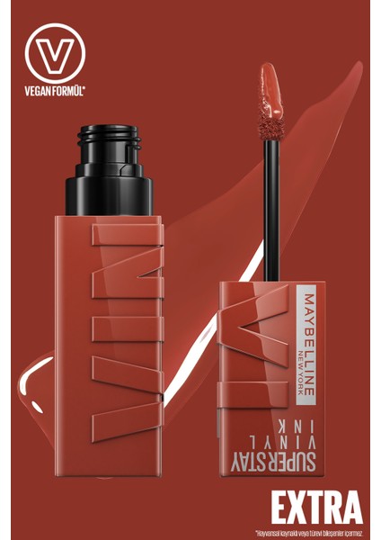 Maybelline New York Super Stay Vinyl Ink Uzun Süre Kalıcı Likit Parlak Ruj 130 Extra & Maybelline Mini Surreal Maskara