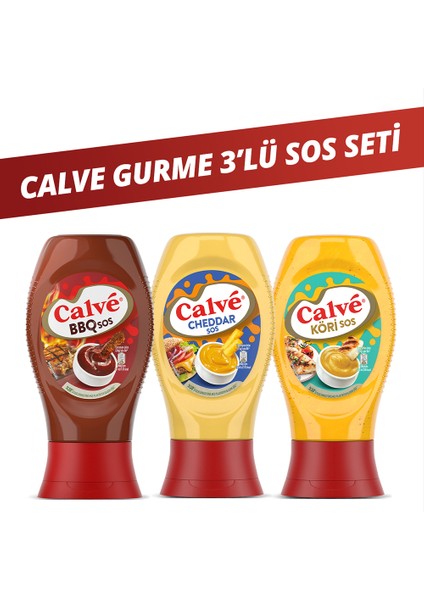 Barbekü Sos 290 G + Cheddar Sos 240 G + Köri Sos 260 G