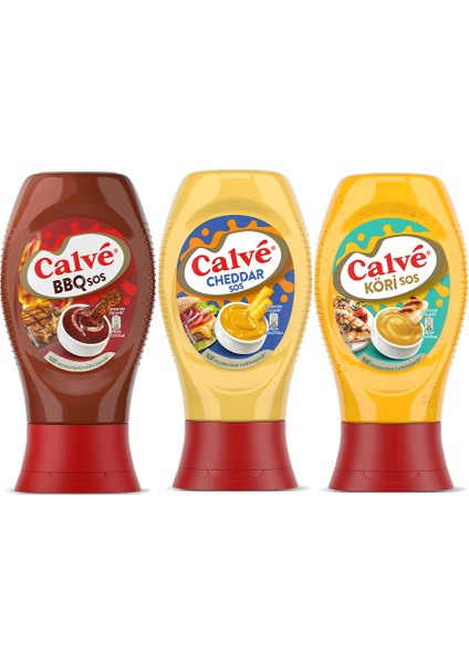 Barbekü Sos 290 G + Cheddar Sos 240 G + Köri Sos 260 G