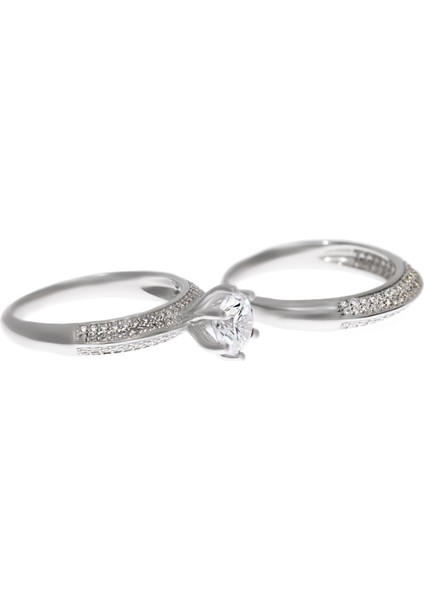 Kadın Ikili Şık Gümüş Yüzük fiyatları