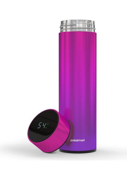PSH01 Dijital Göstergeli Termos 500 ml Mor