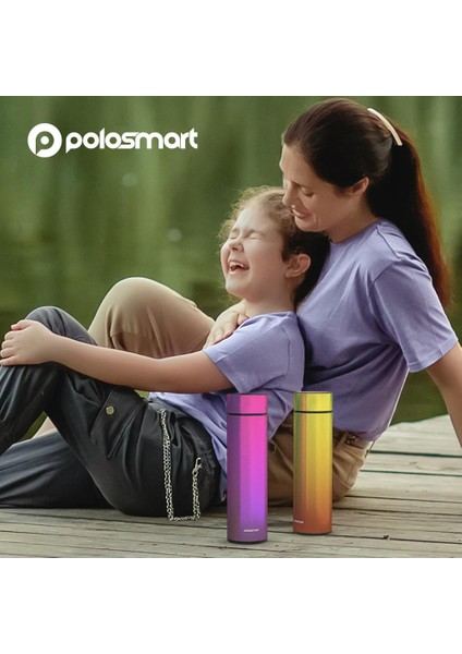 PSH01 Dijital Göstergeli Termos 500 ml Mor fırsatları