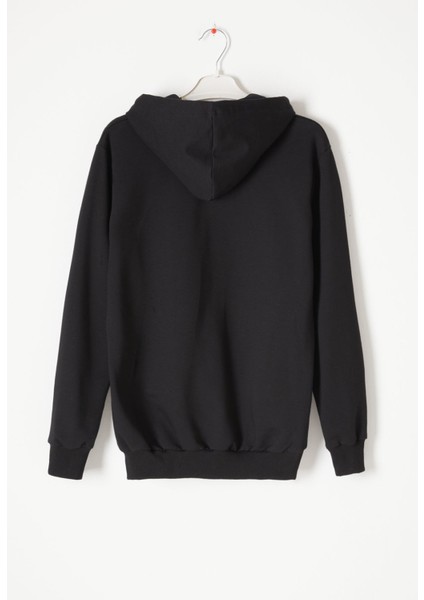 Siyah Kanguru Cepli Kapüşonlu Unisex Çocuk Sweatshirt 16780 fırsatları