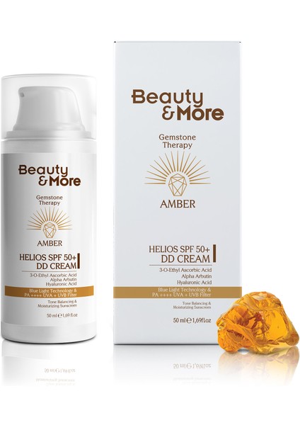 Amber Helios Spf 50+ DD Krem Formlu Güneş Kremi 50 ml Ethyl Ascorbic Acid+ Alpha Arbutin + Hyaluronic Acid + Amber Powder fiyatları