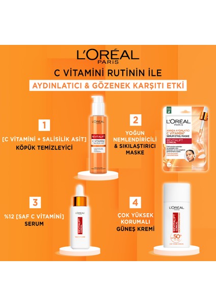 L'oréal Paris Revitalift Clinical Vitamini + Salisilik Asit Aydınlatıcı Köpük Temizleyici