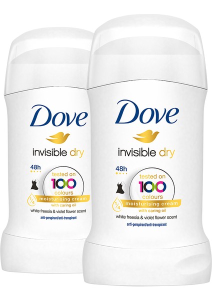 Kadın Stick Deodorant Invisible Dry 1/4 Nemlendirici Krem Etkili 40 ml x2