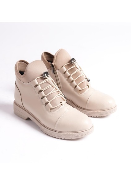 Kadın Cesi Krem Streç ve Bağcık Tedaylı Bilek Boy Termo Taban Bot fırsatları