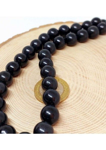 Shungite (Şungit) Taşı Yarım Dizi 12MM (18CM Uzunluğundadır)