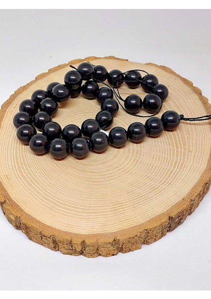 Shungite (Şungit) Taşı Yarım Dizi 12MM (18CM Uzunluğundadır) fiyatları