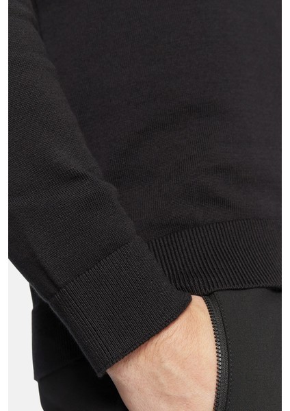 % 100 Organik Pamuk Fermuarlı Yaka Logolu Regular Fit Kazak Erkek Sweat 50474164 001 indirimleri