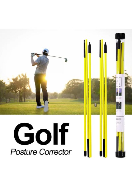 2x Golf Hizalama Çubukları Golf Eğ I Katlanabilir Eğ Sarı (Yurt Dışından)