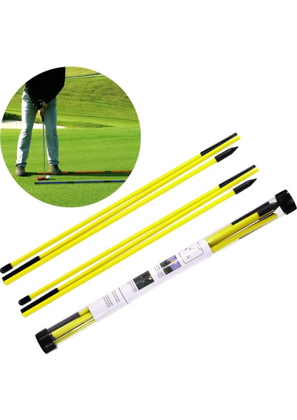 2x Golf Hizalama Çubukları Golf Eğ I Katlanabilir Eğ Sarı (Yurt Dışından)