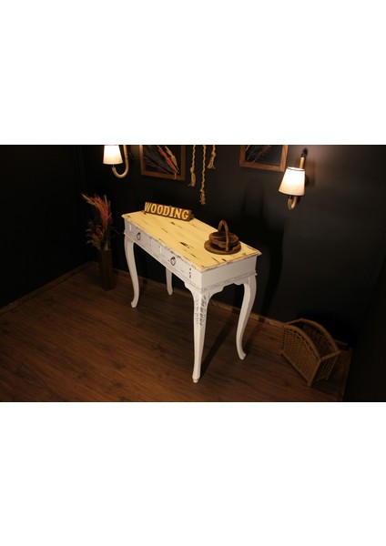 Wooding 120 cm Masif Eskitme Beyaz Oymalı Dresuar indirimleri