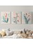 3’lü Tablo Modern Sanat Posterleri Yaz Çiçek Koleksiyonu Dekoratif Duvar Tablo Seti-Aü-22 2