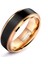 6mm 8mm Tungsten Karbür Yüzük, Özel Kazınmış Promise Alyans, 18K Rose Gold Kademeli Kenar, Siyah Mat Saten Kaplamalı (Yurt Dışından) 1