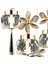 Amaris 4'lü Yuvarlak 3 Renkli 52 Watt Gold Kelebek Led Kristal Modern Oturma Odası Salon Avize 4