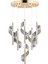 Jadon 4'lü Yuvarlak 3 Renkli 35 Watt Gold Kristal Ledli Modern Oturma Odası Salon Sarkıt Avize 2