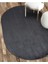 Antrasit Fluffy Oval Post Peluş Halı Kaymaz Taban Yumuşacık Yolluk Modern Halı 1