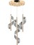 Jadon 4'lü Yuvarlak 3 Renkli 35 Watt Gold Kristal Ledli Modern Oturma Odası Salon Sarkıt Avize 2