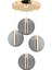 Dustin 4'lü Yuvarlak 3 Renk 52 Watt Gold Kristal Ledli Modern Oturma Odası Salon Sarkıt Avize 2