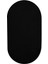 Siyah Fluffy Oval Post Peluş Halı Kaymaz Taban Yumuşacık Yolluk Modern Halı 3