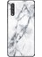 Samsung Galaxy A50/A50S/A30'LAR Için Mermer Tahıl Deseni Temperli Cam Pc+Tpu Telefon Kabuğu - Beyaz (Yurt Dışından) 2
