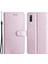 Samsung Galaxy A70/A70S Ipek Dokusu Pu Deri Deri Deri Stand Cep Telefonu El Strap ile Flip Kılıf - Hafif Mor (Yurt Dışından) 1