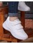 232-1307 Zn Beyaz Cırtlı Sneaker Ayakkabı 1