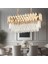Rodya 80'lik Sıralı Gold Kristal Taşlı Modern Yemek Odası Salon Sarkıt Avize 1