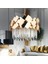 Roshan 50'lik Yuvarlak Gold Kristal Taşlı Modern Oturma Odası Salon Sarkıt Avize 1