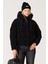 Loose Fit Rahat Kesim Dik Yaka Kapüşonlu Kırmızı Şişme Mont 2
