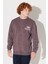 Loose Fit Rahat Kesim %100 Pamuk Bisiklet Yaka Sweatshirt 2