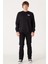 Oversize Fit Geniş Kesim Bisiklet Yaka Şardonlu Açık Mavi Sweatshirt 5
