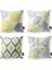 4'lü Set Yeni Yaşam Serisi Sarı ve Gri Dekoratif Kırlent Kılıfı Minder Örtüsü 18 x 18 Inç 45 x 45 cm (Yurt Dışından) 6
